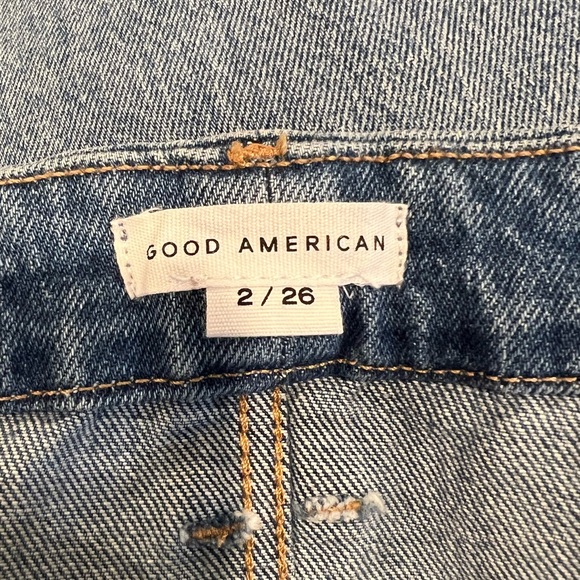 Good American Good Boy Wide Release Hem Destructed Jeans (2) - Picture 10 of 13
